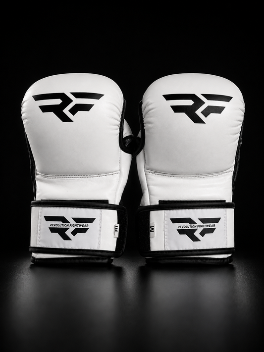 WHITE & BLACK MMA SPARRING GLOVES