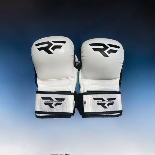 WHITE & BLACK MMA SPARRING GLOVES